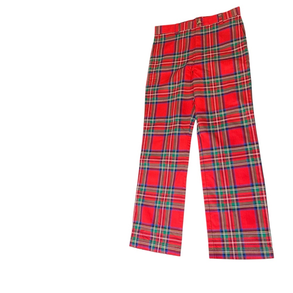 NWT Vineyard Vines Kid's Red Plaid Breaker Pants, cinch waist, sz 14